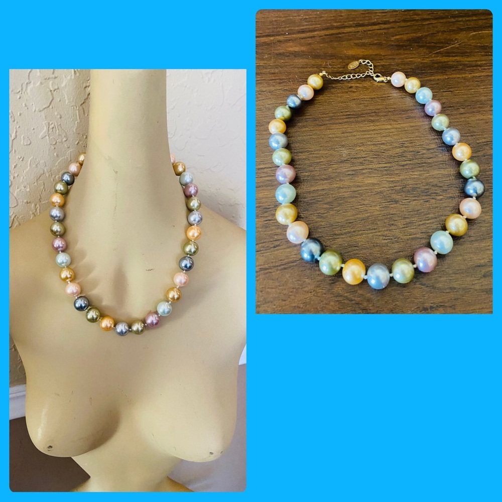 2009 Kenneth Jay Lane Multicolor Pearl Necklace